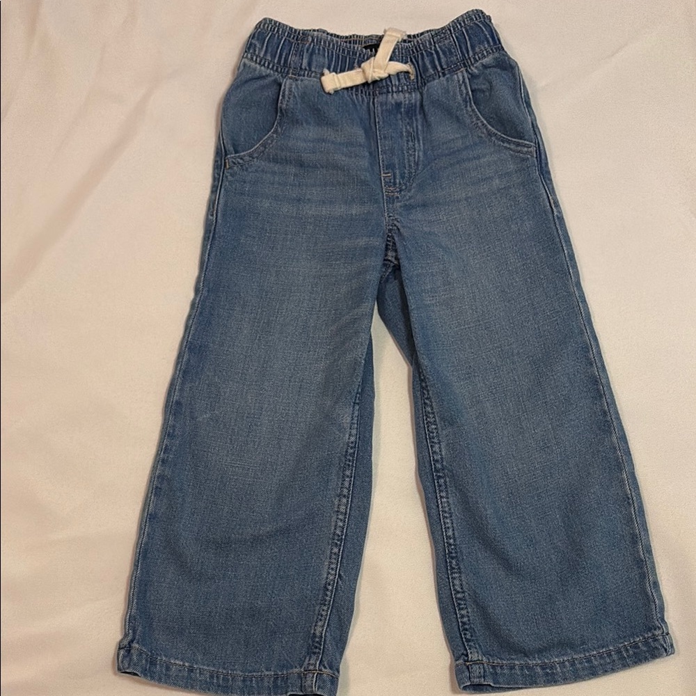 GAP Blue Wide-Leg Jeans with Elastic Waistband